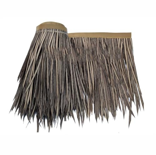 Artificial Plastic Decorated thatched Villa Scenic Area Rolls of Fake Straw Artificial thatched roof Decorated Pavilion Parasols (Color : Dark Brown, Size : 0.5x4m)