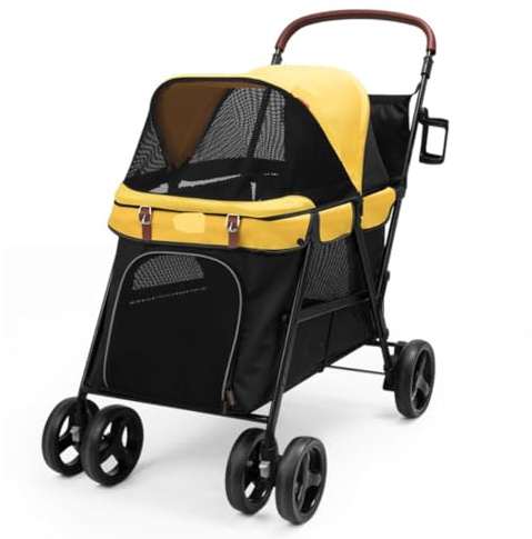 Katzenwagen Hundebuggy Haustier Buggy Reise-Katze-Haustier-Kinderwagen, Zusammenklappbarer Hunde-Kinderwagen, Haustier-Kinderwagen Für Kleine Und Mittelgroße Hunde Hundewagen(Color:A)