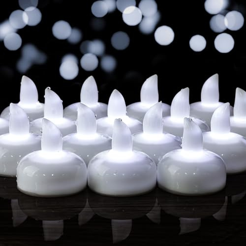 Yakpo 48 Pack Flameless Waterproof Outdoor LED Floating Tea Lights