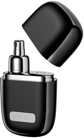 yoose Cortapelos de nariz para hombre, de aleación, sin dolor, con tapa protectora, IPX7, resistente al agua, recortador para hombre con motor supersilencioso de 10000 rpm, tipo C recargable