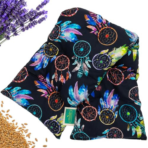 Saco Semillas Microondas - 50x15cm Semillas y Lavanda, 100% Algodón - Saco de Semillas para Microondas - Bolsa térmica Calor y Frío (Atrapasueños)