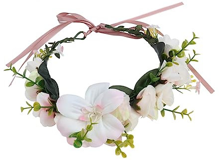 LIFKOME Blumenkranz Haarschmuck Für Damen Verstellbares Haarband Zartem Rosa Für Hochzeiten Festivals Und Strandpartys Elegantes Boho-design Für Besondere Anlässe