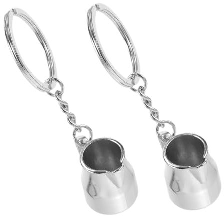 LIFKOME Porte-clés En Forme De Tasse À Latte Mini Pichet À Expresso Accessoire De À Main Pour Amateurs De Café En Alliage De Zinc