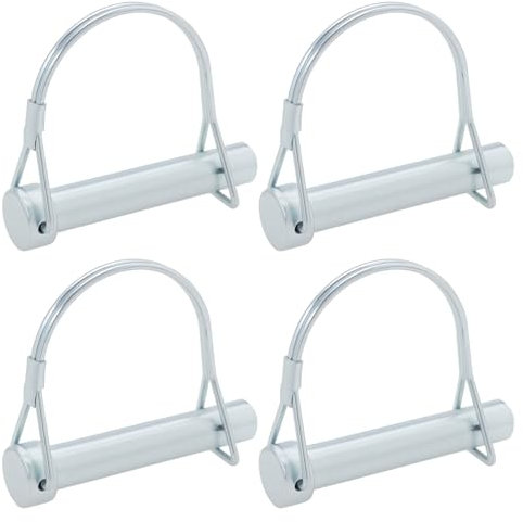 OTOTEC 4 Pezzi Perno di Bloccaggio a Forma di D Perno di Fissaggio per Tubo di Bloccaggio Perno di Sicurezza a D Zincato da 12 mm per Rimorchi Camion e Trattori