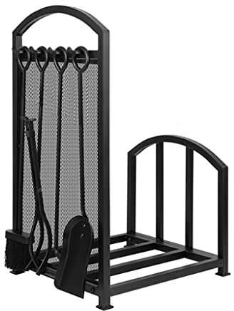 Étagère de rangement pour bois de chauffage du sol au plafond Noir