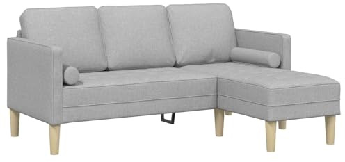vidaXL Juego de Sofá Gris Nube 173 x 131 x 67 cm Poliéster