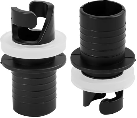 2 Stücke Schlauchboot Ventiladapter, Luftpumpe Adapter Für Aufblasbare Boote, SUP Pumpe Adapter Für Kajak, Auslaufsicheres Luftventil Adapter Zubehör, Adapter Luftpumpe Für Kanus, Schwarz