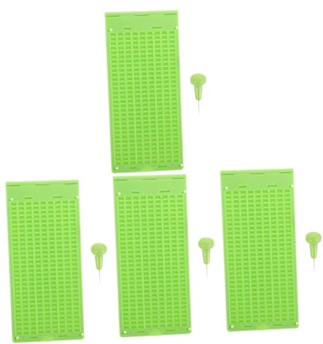Beavorty 4 Set Braille Scrittura Plastica Righe con Punteruolo per Ciechi Tavoletta e Durevole per Apprendimento Braille Portatile