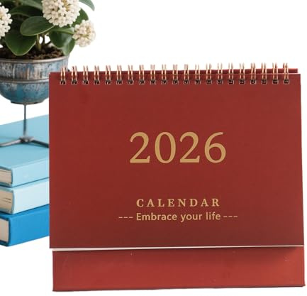 Planificador de escritorio, organizador mensual de papel 2026, calendario organizador de escritorio | Decoración del hogar para programar fecha, planificación diaria, registro de vacaciones