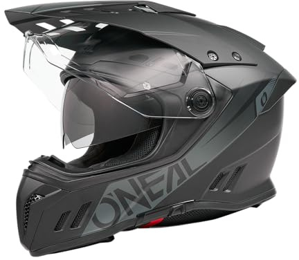 O'NEAL SIERRA RS SOLID MX Motocross Adventure Helm mit Außenschale aus hochwertigem ABS, extrem stoßfest & robust - Innenfutter herausnehmbar, gut belüftet, Extra großes Sichtfeld, Schwarz, Größe XL