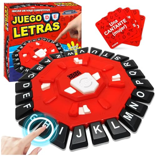 Parole gioco tempesta,Gioco di lettere spagnolo,lettere premendo con timer,24 parole frenetiche per bambini e adulti,con 2 modalità, 220 categorie tematiche,Gioco di parole per famiglie e feste, 2-8