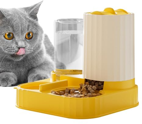 Automatisk husdjursmatare – kattmatare – legering, effektiv vattendispenser skål, hygienisk kattmatautomat | kapacitet husdjursmatare för hund valp kattunge inomhus utomhus