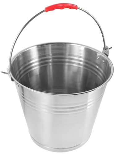 DOITOOL Secchio per Cavalli Acciaio Resistente con Manico Contenitore Multipurpose per Alimentazione Acqua e Bagno di Puledri in Fattoria
