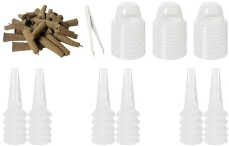 MoSundi Set di 30 cestini per piantare piante con copertura per germinazione e cotone per piantare, kit di coltivazione in plastica riutilizzabile per fragole, pomodori, peperoni, fiori, include