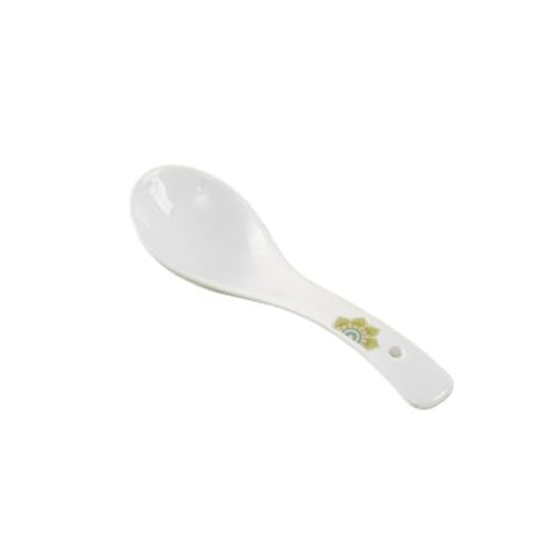 ALMLNLL Cuchara sopera de cerámica Blanca, Cuchara pequeña, arroz Japonesa, Porcelana Lisa, China for Remover, 1 Unidad, for Helado(S)