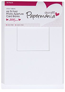 Papermania PMA150107 Passepartoutkarten, mit Öffnung quadratisch 300 g/m² A6 weiß