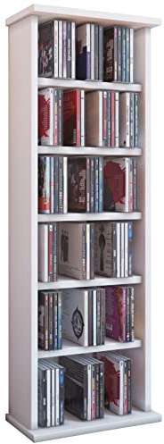 VCM Regal DVD CD Rack Medienregal Medienschrank Aufbewahrung Holzregal Standregal Möbel Schrank Möbel Farbwahl Vostan