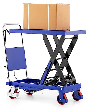 Pallit Hubtischwagen klappbar mit Fußpumpe 500kg Tragkraft & 900mm Hubhöhe Höhenverstellbarer Scherenhubtisch Hebebühne Hubtisch Scherentisch Hydraulisch