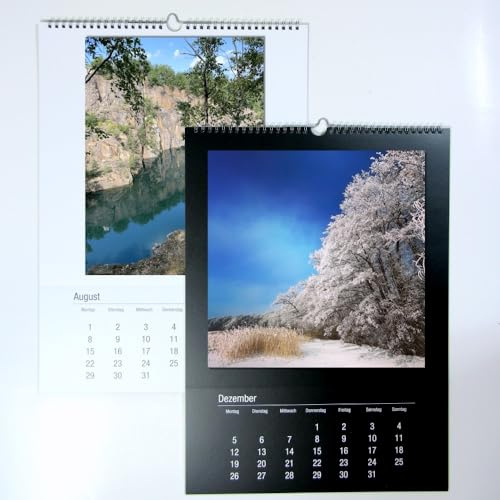 großer Bastelkalender din A3 zum selbst gestalten für 2026 schwarz weiß für Fotos bis 20x30 / 30x30 - Foto-Kalender Kreativkalender selbstgestalten