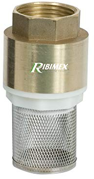 Ribimex Valvola di Fondo in Ottone con Filtro in Metallo, Diametro 1, Protezione Ottimale per Sistemi Idraulici, Resistente e Duratura, 9 x 4,5 x 4,5 cm - PRVF38