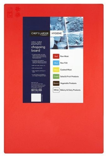Chefs Larder Hygiene Schneidebrett Rot (rohes Fleisch) 45cmx30cm