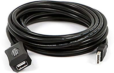 Monoprice USB 2.0 Male to Female Active Extension/Repeater Cable - Use with PlayStation, Xbox, Kinenct, Oculus VR, Card Reader, Hard Drive, Keyboard, Printer, Camera, 20/28AWG, 16 feet, Black