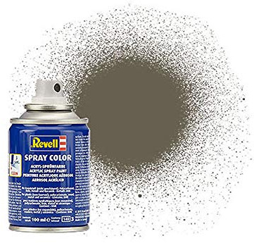 Revell Spraydose NATO-Oliv, Matt I 100-ml-Sprühdose I Robuste, Matte Farbe I Ideal für militärische Modelle und Bastelprojekte I Authentische Nachbildung