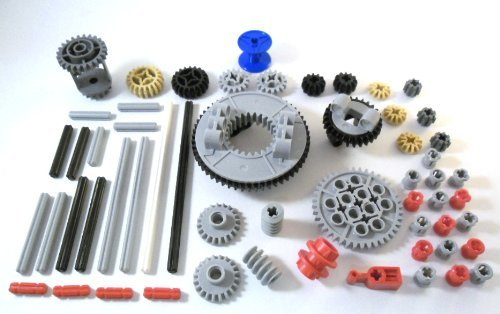 LEGO TECHNIC 57-teiliges Zahnrad, Achs- und Stopper-Set. Lieferung erfolgt wie abgebildet (Siehe Beschreibung).
