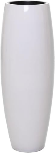 Bac à Plantes VIVANNO Magnum, Vase de Sol en Fibre de Verre, Blanc Brillant - 100 x 29 cm