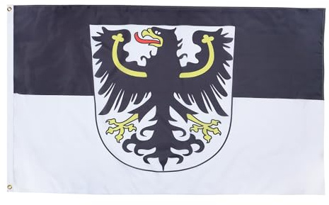 AZ FLAG Bandera Prusia Oriental 150x90 cm Poliéster 100D 2 Ojales | Uso interior y exterior Enseña de ostpreussen costuras dobles y bordes reforzados con ojales metálicos