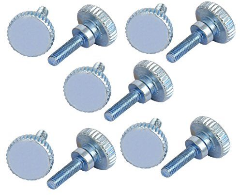 sourcing map 10 Stück M3x10mm Flaches Kopf Vollgewinde Daumenschrauben | Bolzenverschluss Rändelschraube