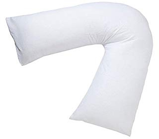 Linen Empire V Shaped Pillow Orthopedic Support Pillow for Back & Neck - Triangle Pillows for Adults, Nursing & Pregnancy Bounce Back Pillows - Anti Allergy Cushion