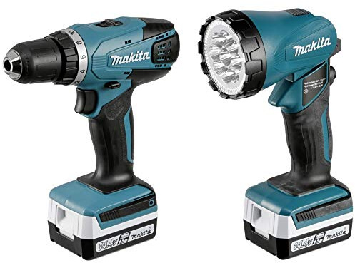 MAKITA Akku-Bohrschrauber DF347DWLX1 14,4 Volt + Lampe + Bits - DF347DWLX1