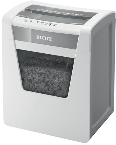 Leitz IQ, Distruggidocumenti Office P4, 15 fogli A4, Taglio a frammento, Sicurezza P4, Capacità 23 litri, Tecnolgia anti-inceppamento, Tecnologia Touch-Control, 80030000