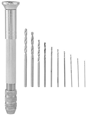 Mini-Handbohrer, Spiralbohrer mit 10 langen Bohrern, Stanzwerkzeug.