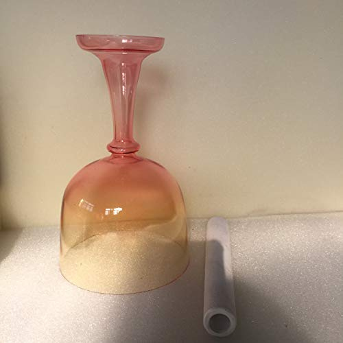 Calice chantant en cristal de couleur rouge clair de 19,7 cm - 432 Hz - Note standard parfaite en « F » - Chakra du cœur pour la guérison, le yoga et la méditation.