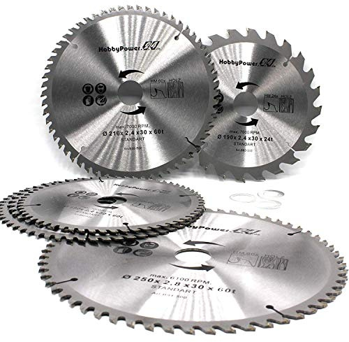 Kreissägeblatt Sägeblatt 250x30 mm 24 Zähne Ideal für Holz, Buche, Kantholz, Profilholz, Profilbretter, Kunststoff kompatibel mit Bosch, Metabo, Einhell, Güde Säge Kapp, Tischkreissäge Handkreissäge