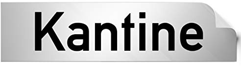 Kinekt3d Leitsysteme Folienschild Türschild • Kantine • PVC Hinweisschild • 160 x 40 mm Silber • selbstklebend • Kratzfester Druck • UV Beständig