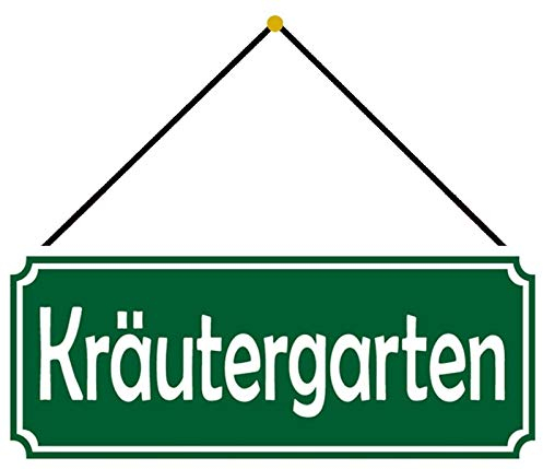 Schatzmix Garten Kräutergarten Metallschild 27x10 cm Deko tin Sign mit Kordel Blechschild, Blech, Mehrfarbig