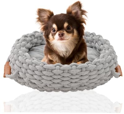 Silvio Design Flauschiges Katzen- & Hundebett, rund (Grau)