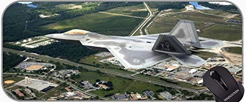 XXL Gaming Mauspad Große Schreibtische Pads, US Airforce F-22 Raptor Jet Fighters Professionelle Mousepad, genähte Kanten