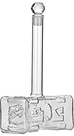 GEQIAN Creatives Bouteille de vin en verre en forme de marteau de Thor 400 ml