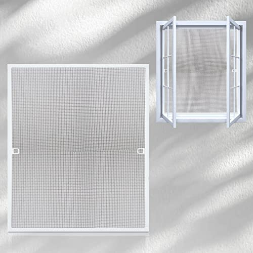 Jiubiaz Fliegengitter Fenster Insektenschutz Insektenschutzrahmen 120x140CM Spannrahmen Mückengitter Gitter Fliegengitter Fenster mit Rahmen Kein Bohren Nötig