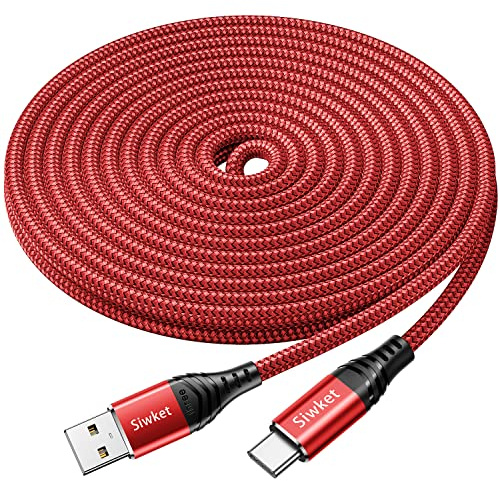 Siwket USB C Kabel 5M, Nylon USB Typ C Ladekabel Datenkabel für Samsung Galaxy S10 9 8 Plus,Note 10 9 8,HTC 10 U11,Huawei Honor, P20 Lite P10 P9,LG G5 G6 V21,Sony Xperia XZ,Moto.usw