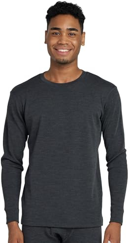 LAPASA Herren 100% Merinowolle Thermo Unterhemd, Premium Merino Wolle Unterwäsche Oberteile Langarmshirt (M29 Warm/M67 Extra warm)