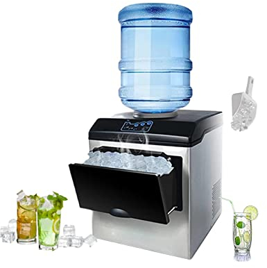 PanHuiWen Machine à glaçons Industrielle Machine a Glacons pour La Maison Pas Cher Machine a Glace Italienne Pro 40 kg/24 h 3 Tailles de Glaçons Poser sur Le Comptoir