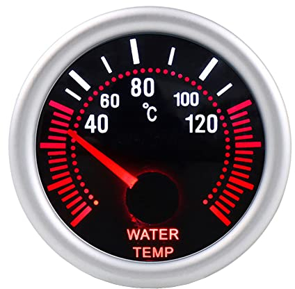 ETOPARS 52mm Automotor Kfz Zeiger Wassertemperatur Messgerät Kit Temperatur Celsius Wassertemperaturanzeige Weiß Helles Lichtanzeige Zeigeranzeige Rennanzeige Rauchtönung Len