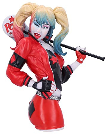 Nemesis Now Busto Oficial de Harley Quinn, Rojo, 30 cm