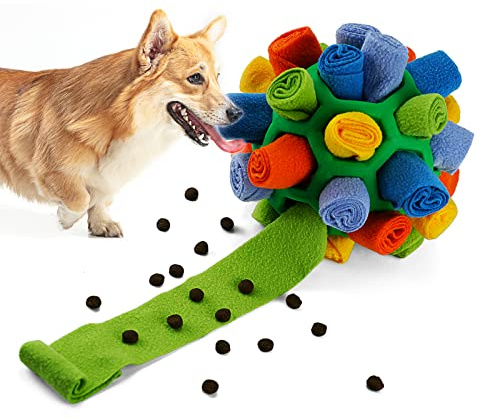 Tesytto Palla da fiuto per cani Giocattolo interattivo per cani Incoraggia la capacità di alimentazione naturale Addestramento Slow Food Giocattoli per cuccioli resistenti al morso(verde primavera)