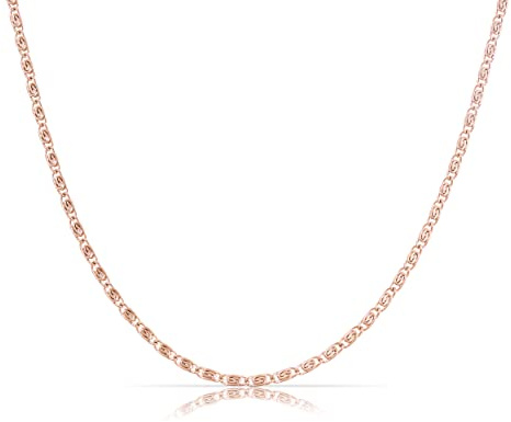 Made by Nami Minimalistische Halsketten Damen • Dezente Edelstahl Halskette mit starkem Karabiner-Verschluss • Choker-Kette Frauen & Mädchen • Filigrane Gliederkette • Geschenk für Sie (S-Design Rosé)